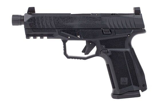 AREX Delta M Tactical 9mm Optic Ready Handgun with threaded barrel features a picatinny rail